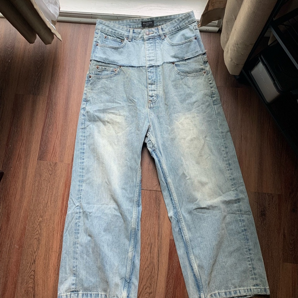 Balenciaga Distressed Layered Jeans